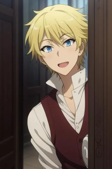 masterpiece, best quality, high quality, 1boy, solo, male focus, looking at viewer, upper body, <lora:escardos_flatt:0.82>, escardos_flatt, blonde hair, <lora:Realism-10:0.10>, Realism