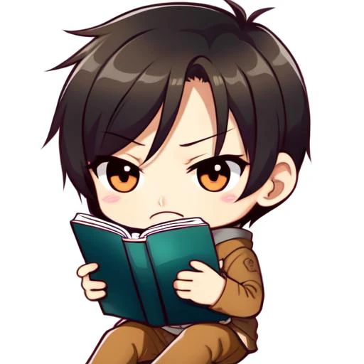 Chibi emote, reading a book, <lora:Chibi_emote_party:0.8>