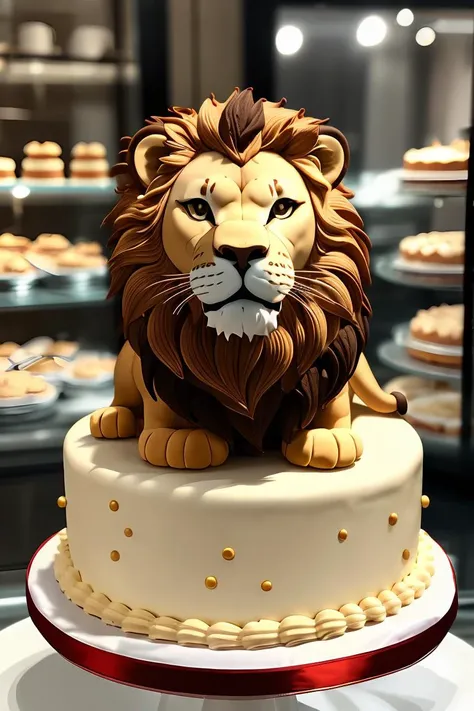 masterpiece, , high quality, A lion cake, clean background, J_cake <lora:J_cake2:0.7>