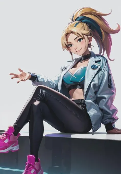 <lora:kda_akali:0.8>,kda_akali, smirk, sitting