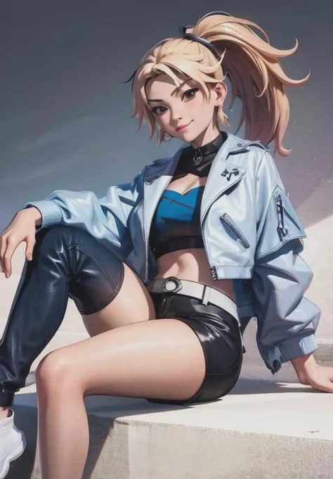 <lora:kda_akali:0.8>,kda_akali, smirk, sitting