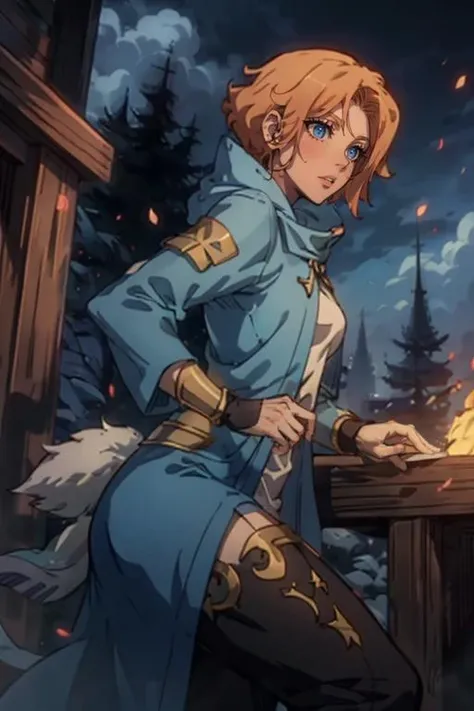 sexy, Sypha Belnades, 1girl, eye contact, posing for you, short blonde hair, spellcaster, good art, masterpiece, high quality, <lora:Sypha1:0.8>