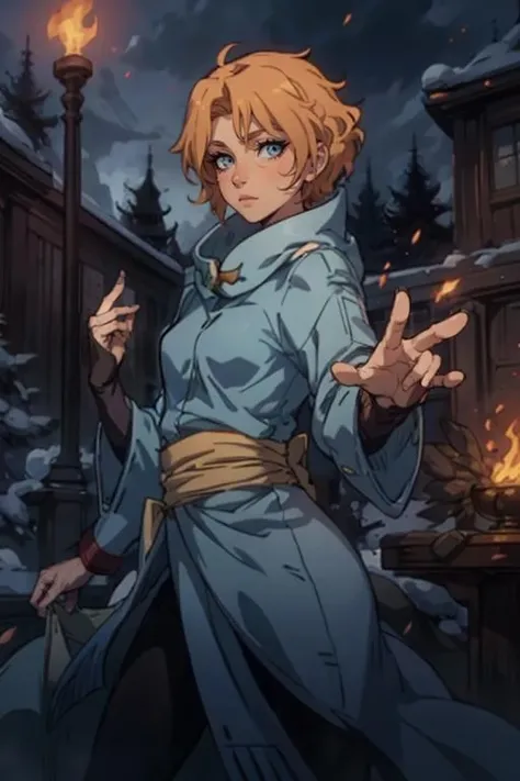 sexy, Sypha Belnades, 1girl, eye contact, posing for you, short blonde hair, spellcaster, good art, masterpiece, high quality, <lora:Sypha1:0.8>