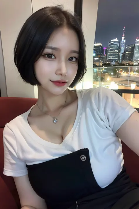 ((film grain:1.3)), (skin spots:1.1), (acnes:1.1), (fantasy breasts), embarrassed, 30yo, 30 years old, ((1 girl)), ((1woman)), ((solo)), (8k, RAW photo, best quality, masterpiece:1.2),(realistic, photo-realistic:1.37), detailed beautiful face,(8k, RAW photo, best quality, masterpiece:1.2), (8k, best quality, masterpiece:1.2), (realistic, photo-realistic:1.37), (photorealistic:1.4), (soft focus:1.4), (sharp focus:1.4), <lora:koreanDollLikeness_v10:0.2>(8k, best quality, masterpiece:1.2), (realistic, photo-realistic:1.37), ultra-detailed, 1 girl,cute, solo,beautiful detailed sky,detailed cafe,night,sitting,dating,(nose blush),(smile:1.15),(closed mouth) small breasts,beautiful detailed eyes,(collared shirt:1.1), night, wet,business attire, rain,black lace, (short hair:1.2),floating hair NovaFrogStyle, cyber, future, <lora:koreanDollLikeness_v15:1>