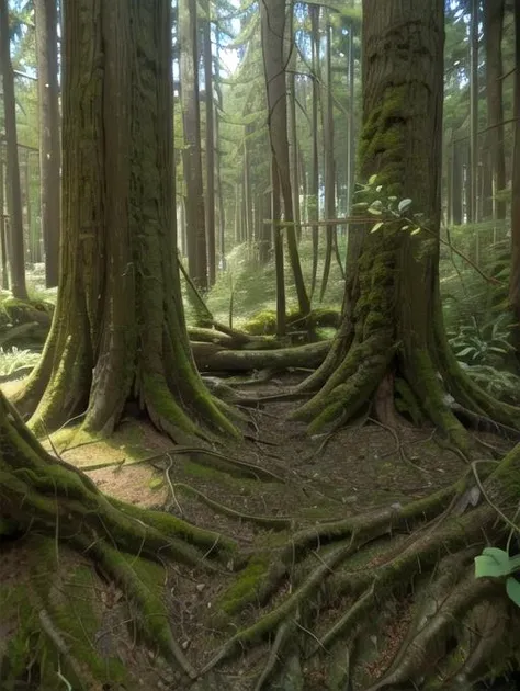cinematic photo, VancouverOGForest, dappled sunlight, moss, dirt, branches, sunlight, 35mm photograph, film, bokeh, professional, 4k, highly detailed, <lora:Detail - add_detail:0.2>, <lora:Background - VancouverOGForest:0.8>