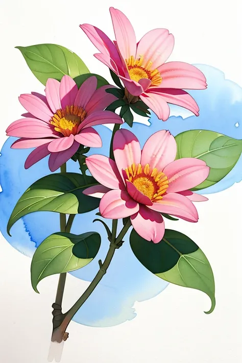 (masterpiece, beat quality, official art, watercolor sketch), a flower