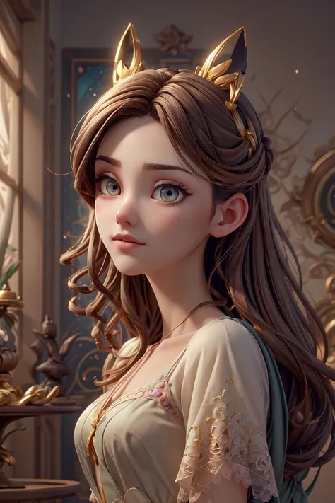 (best beautiful:1.2), (masterpiece:1.2), (best quality:1.2),(artstation), (deviantart), (masterpiece), (artwork), (dark soft lighting), (simple, muted colors), (neutral color palettes), (best desinger), (extremely detailed eyes), (soft and delicate face), (Greg Rutkowski), (Sandro Botticelli), (Stanley Artgerm Lau), (Ross Tran), (extremely detailed 8k CG unit wallpaper), (cinematic scenery), a girl with a pretty face, with long light brown hair, wearing princess clothes with lace, in a place in the living room, her eyes focused on a place far away from the viewer, background with magical colors of the universe, playing with light and shadow of sunlight, in a unique feeling of conveying emotion the impeccable quality of the image and the artistic design of the development,<lora:more_details:0.6>,<lyco:GoodHands-beta2:0.5>, <lora:keji:0.8>