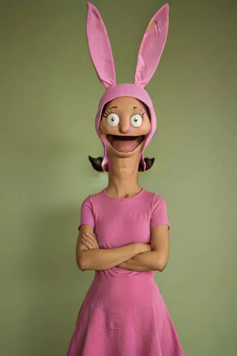 louiseb, bunny hat, 1girl, green dress, solo, black hair, smile, black footwear, short sleeves,looking at viewer, smile,black eyes,looking to the side,crossed arms, perfecteyes eyes, <lora:louiseB2.0-000009:0.6>