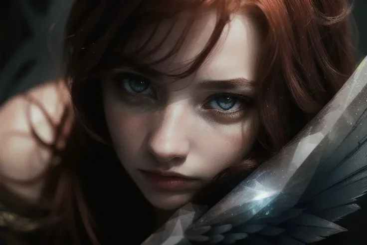 A fluffy red Beautiful cat girl Olya with crystal wings on its back. The girl has red hair. the head and hands are clearly drawn. The girl holds a gray wolf by the throat, which has opened its mouth and is trying to bite her. The girl looks into the wolf's eyes. An image from a different angle.
masterpiece, best quality, highly detailed, cinematic film, surreal lighting shadow, Anatomical photo, professional photo, clarity drawn body details, augmented reality, hyperrealistic, hyperdetalization,clarity, elegant, lots of details, professional design, very high resolution, contrast, augmented details of the environment and background, filigree, emotional, touching, clear drawing of the details of the environment, photographic clarity and depth of drawing