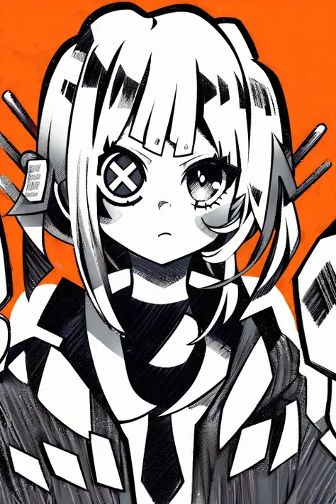 toga himiko, <lora:toga himiko offset:0.7> blonde hair,black eyescrl eyes,upper body, (by nounoknown: 0.8) monochrome, <lora:eyescrl-colored:1>