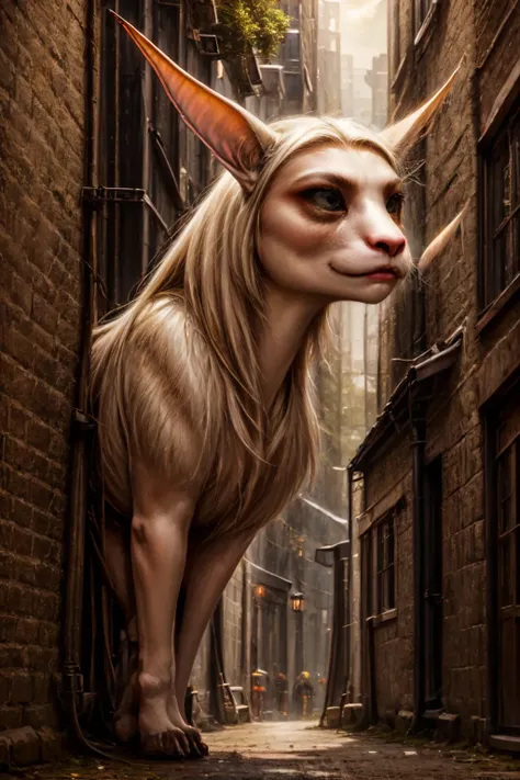 Sphynx cat, nude, coat, embarrassed, climbing, stairs,