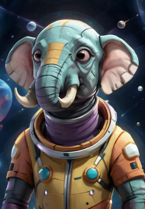 CartoonDigitalStyle, an elephant in space outfit