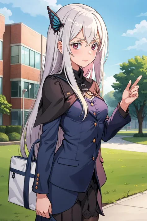 at a college campus, academic buildings, bustling students, learning, 1girl, def1, small breasts, <lora:echidna2:1.0>, <lora:add_detail:0.3>