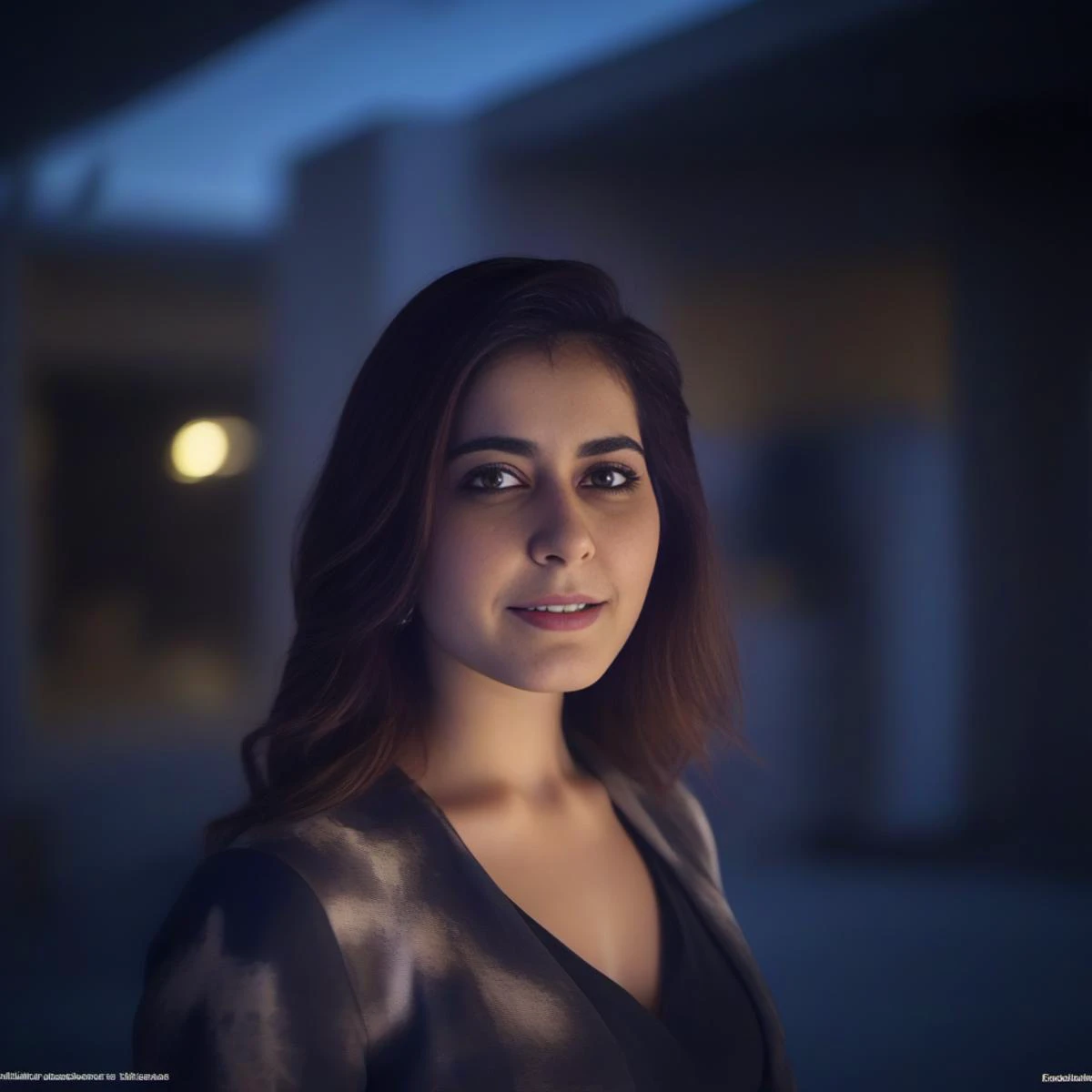 RaashiKhanna, art by William S. Burroughs, photograph, award winning, Dynamic light-weight Female Bosmer, at Blue hour, equirectangular 360, Hopeful, Nintencore, film grain, Sony A7, L USM,  <lora:RaashiKhannaSDXL:1>