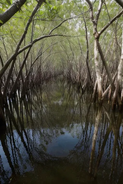 masterpiece, best quality, photo of mangrove swamp , Canon EOS 5D Mark IV <lora:detail_slider_v4:1>  <lora:epiCRealismHelper:1> <lora:epiCRealLife:1>