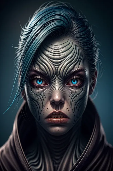 female (deep1hybrid:1.2), western martial artist, big (bulbous eyes:1.2), wearing robes, <lora:add_detail:0.75>, <lora:sharpen-soften:0.2>, <lora:stylesqueeze_v2:0.25>, <lora:realistic:0.25>, illustration, best quality, fine details, high resolution, UHD, low-saturation, sharp focus, cinematic shadows, <lora:deepone-beta1-000012:0.55>, creepy, head shot, prominent eye shape, wide-hipped body, oily skin