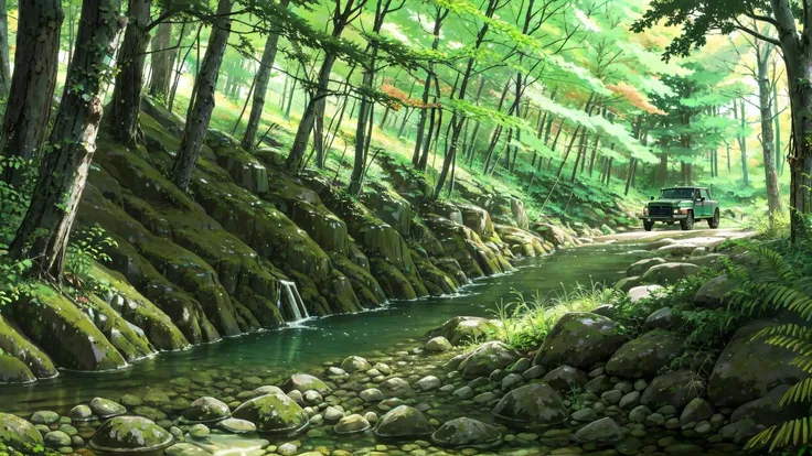 (masterpiece, best quality:1.1), outdoors, national forest, hiking trails, camping, wildlife, streams, towering trees, babbling brooks, lush foliage, rocky terrain, tranquil atmosphere