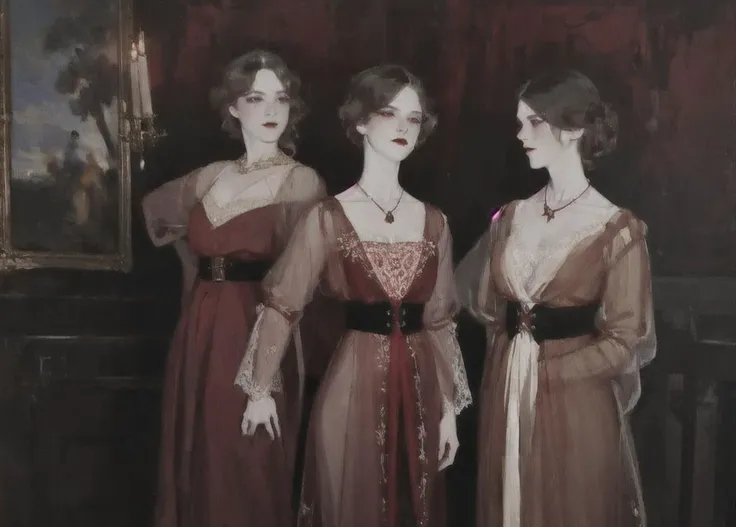 <lora:Titanic_Era_Fashion:0.73> , titanic era fashion, dress, see-through, woman wearing titanic era fashion, short hair, <lora:Vampirecore:0.45> , vampirecore, vampirecore style, vampirecore fashion, vampirecore portrait, vampirecore scene, necklace, black and red theme, 19th century tow, scenery, lace sleeves, belt, lanterns, night, street, blood,, (art by Jean Marc Nattier:0.8), masterpiece, best quality, oil painting style, classical, clear light perception, (John Singer Sargent)