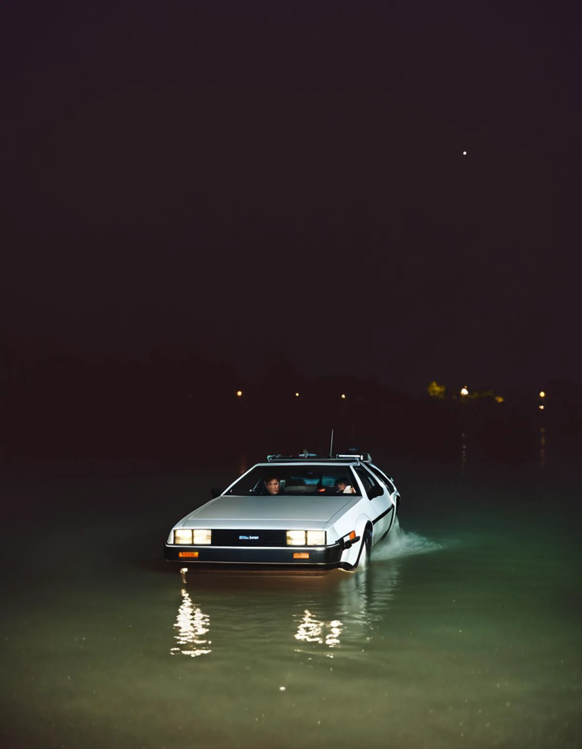 very dark focused flash photo of a person swimming in a not flooded delorean at night in the dark <lora:sdxl_darkflash_v4-000021:1.0>