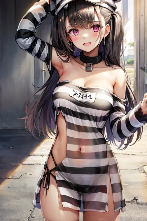 masterpiece,solo,1girl, <lora:MercuriaPrisonerV1-000010:1>,zebra print,
