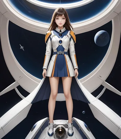 <lora:40bigface3 SDXL-000006:0.6>
Best quality,masterpiece,ultra high res,(photorealistic:1.4),
1girl,solo,fasion, spacecraft, collar,shoulder_pads,belt,full body, symmetry,