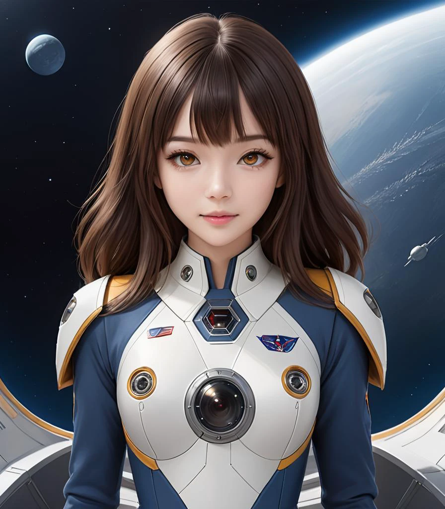 <lora:40bigface3 SDXL-000006:0.6>
Best quality,masterpiece,ultra high res,(photorealistic:1.4),
1girl,solo,fasion, spacecraft, collar,shoulder_pads,belt,full body, symmetry, nice face,nice eyes, perfect light,