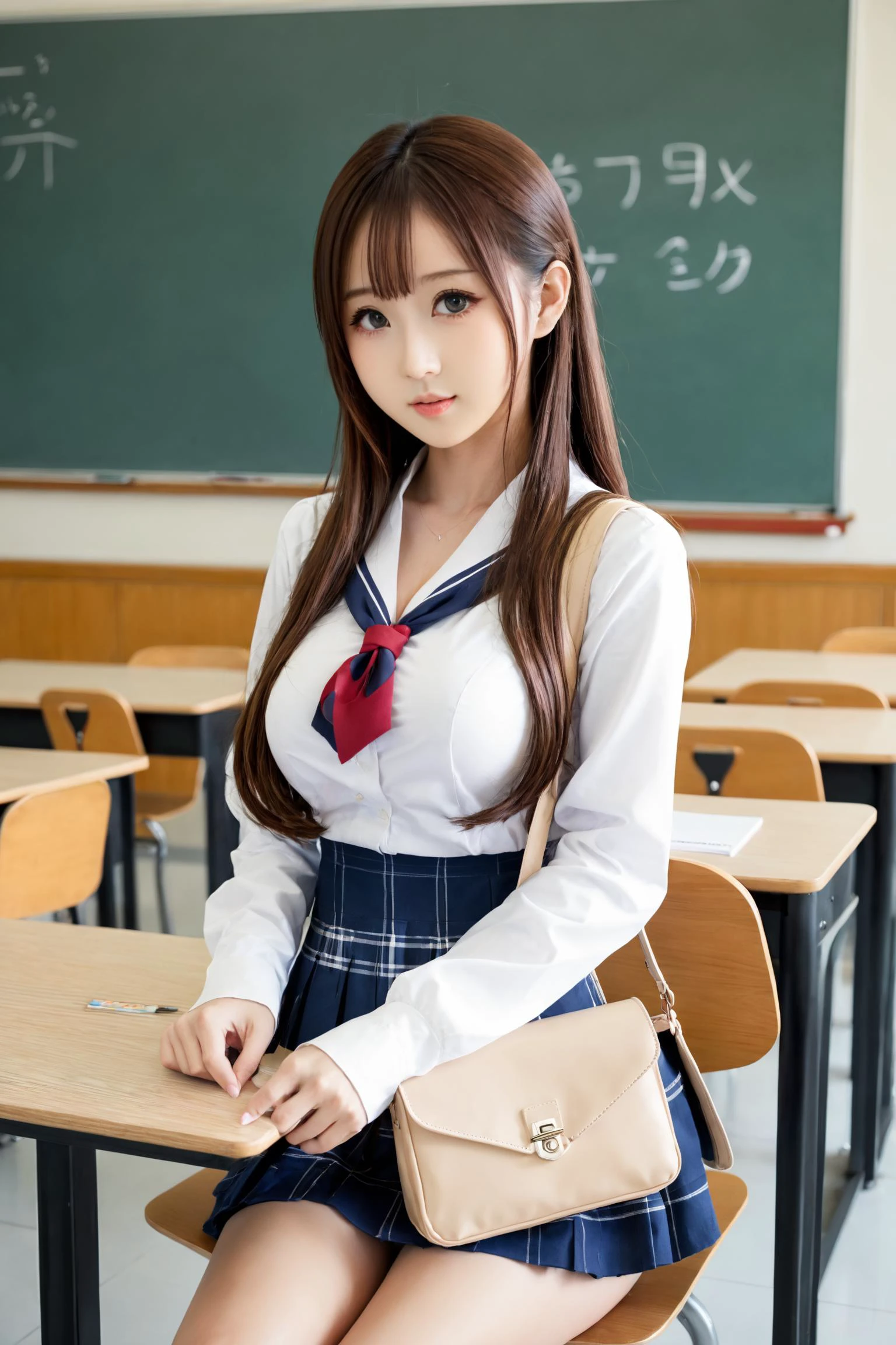 masterpiece, best quality, 1girl, <lora:kwFemaleBeta42_SDXL_v1:1>,
asian,waifu,cleavage,
student,classroom,bag,table