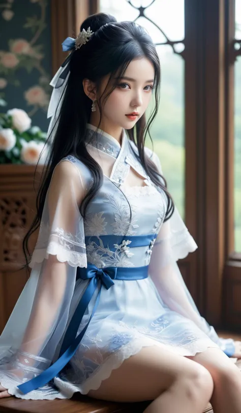 (Best quality,masterpiece,ultra realistic:1.3), (extremely intricate masterful beautiful:1.3), (hyperrealistic photography,photorealistic:1.4),(extremely ultra-detailed),RAW, (natural skin, detailed skin),(skindentation:0.3),(Art Nouveau:1.3),(vivid colors:1.3),(close portrait:1.3),(Beautiful fractal art:1.3),(bg/photo),girl,1girl,peerlessly beautiful idol, beautiful detailed eyes,showing fashion wear,(see-through_clothing),(very_long_hair),(Elegant posture),shine,glowing,sparkling, film grain texture,analog photography aesthetic,dynamic composition,beautiful spirals,energy coalescing and vibrating,(dynamic angle,dynamic pose),({Close-up photo|whole_body|full_body|panoramic view}:1.3),({lie_down|standing|sitting|Lying down|W-sitting}:1),
gothic_lolita,wearing see-through ({gothic outfit|ballgown|gown|cheongsam|wedding_dress|china_dress|kimono|woman_clothes}:1),(((very short miniskirt))),charming,alluring,seductive,enchanting,
(Bo/Chars/char*/female/*),(Bo/clothings/random*),(Bo/jewelry/random*),(Bo/scenes/random*),(Bo/creative/random*),(Bo/constructions/random*),
SimplePositiveXLv2