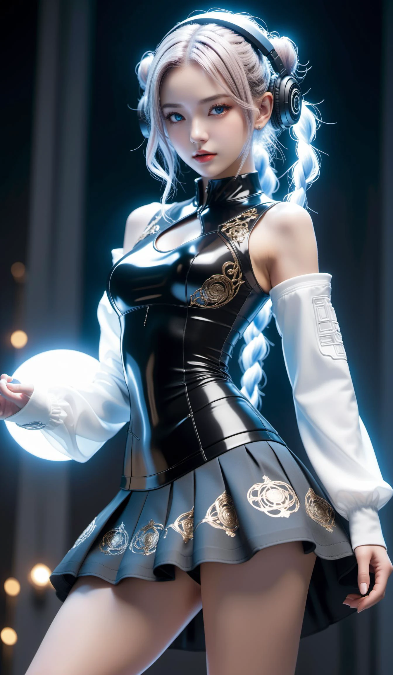 (Best quality,masterpiece,ultra realistic:1.3), (extremely intricate masterful beautiful:1.3),(hyperrealistic photography,Panorama,photorealistic:1.4),(extremely ultra-detailed),RAW, (natural skin, detailed skin),(skindentation:0.3),(Rococo:1.4),(Art Nouveau:1.3),(vivid colors:1.3),(close portrait:1.3),(Beautiful fractal art:1.3),(((photo raw)), global illumination and Rim Lighting/Backlighting Swirl Bokeh and Motion Blur and Mosaic/Pixelation and Duotone Effect , ,),peerlessly beautiful idol, beautiful detailed eyes,(fashion wear,see-through_clothing),(Elegant posture),shine,glowing,sparkling, film grain texture,analog photography aesthetic,dynamic composition,beautiful spirals,energy coalescing and vibrating,(dynamic angle,dynamic pose),(full_body:1.3),kneeling ,sad,disdainful ,
gothic_ta,wearing see-through ballgown,(((very short miniskirt))),charming,alluring,seductive,enchanting,cleavage,exposed,
(female cybersecurity analyst, subterranean specie- bioluminescent creatures with phosphorescent markings in dark caverns, fifty-something, toned, european, deep blue eyes, narrow nose, protruding chin, pear face shape, elegant neckline, , red braided haircut hair, pity,
asserting control over a fascinating and unfamiliar alien life form.,
wearing solar-powered tennis skirt, goldenrod cybernetic material mind-meld print solar-powered sports bra, virtual reality helmet ,, holding futuristic weaponry with a bold stance.),(oversized lower body clothing, gravitational nanofiber, quantum resonance print, lycra/spandex, slim fit, natural waist, low back,,Color Palette,Ice Wash,,Pockets,,drawstring waist),(bright flashing lapis lazuli, shimmering, silver, scratch resistance, filling, rare, gothic, victorian, religious symbols),(swamp, biohazard outbreak),(solid cryptic siren gypsum),(celestial atlas of mythos, concrete tiles roof,Obsidian stone, Bio-luminescent Algae, gas lanterns (outdoor)),
(Around floating colorful ink:1.4)the most beautiful form of chaos,
(ColoredBubbles:1.4),
SimplePositiveXLv2,