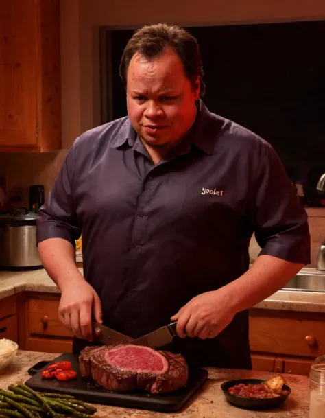 <lora:XL_gahoole_v5:1>, gah00le, male, cooking steak