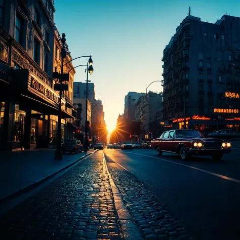 (((On a boulevard with the Sunset Boulevard in the background))), volumetric lighting, vibrant colors, 4k epic detailed, shot on kodak, 35mm photo, sharp focus, high budget, cinemascope, moody, epic, gorgeous, film grain, grainy, low key photography, dramatic lighting, intense emotions, cinematic feel, mysterious ambiance, emphasizing shape and form, creating depth, evoking drama, storytelling through shadows, professional technique,professional lighting, imaginative concept, creative styling, otherworldly aesthetic, surreal visual, captivating narrative, intricate detail, fantastical landscape, editorial storytelling, professional lighting, creating visual impact, evoking emotion, pushing creative boundaries <lora:add-detail-xl:2> <lora:Cosine_freck:1>