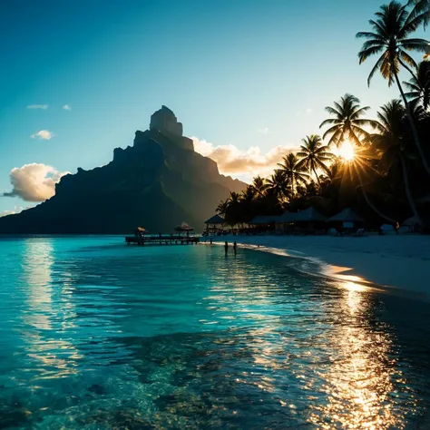 (((On a beach with the Bora Bora Islands in the background))), volumetric lighting, vibrant colors, 4k epic detailed, shot on kodak, 35mm photo, sharp focus, high budget, cinemascope, moody, epic, gorgeous, film grain, grainy, low key photography, dramatic lighting, intense emotions, cinematic feel, mysterious ambiance, emphasizing shape and form, creating depth, evoking drama, storytelling through shadows, professional technique,professional lighting, imaginative concept, creative styling, otherworldly aesthetic, surreal visual, captivating narrative, intricate detail, fantastical landscape, editorial storytelling, professional lighting, creating visual impact, evoking emotion, pushing creative boundaries <lora:add-detail-xl:2> <lora:Cosine_freck:1>