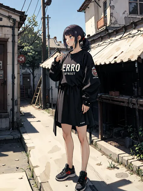 best quality, detailed background, girl, ,euro_street, random_wear, <lora:tanakaMamimiTHEIDOLM_v10:1>