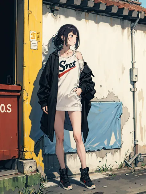 best quality, detailed background, girl, ,euro_street, random_wear, <lora:tanakaMamimiTHEIDOLM_v10:1>