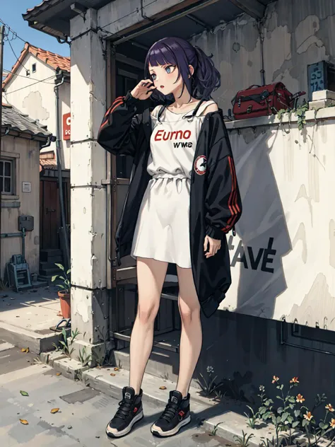 best quality, detailed background, girl, ,euro_street, random_wear, <lora:tanakaMamimiTHEIDOLM_v10:1>