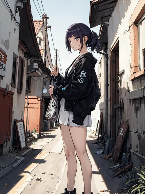 best quality, detailed background, girl, ,euro_street, random_wear, <lora:tanakaMamimiTHEIDOLM_v10:1>