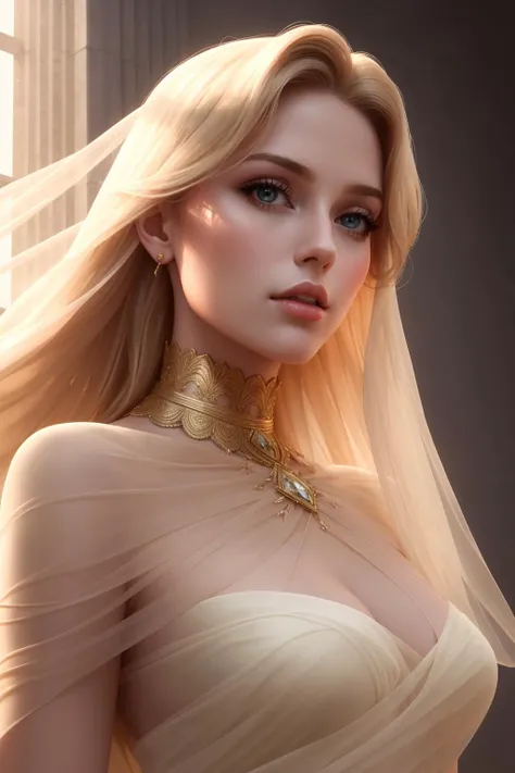 trending on artstation, famous artwork, majestic, high quality, sharp focus, a portrait of a beautiful woman, posing fror a picture, enchantress, ((Sheer dress)), <lora:SheerSkirtV2:0.7>, power stance, extremely detailed, vibrant, picture-perfect face, ash blonde hair, from below, in ancient greece,