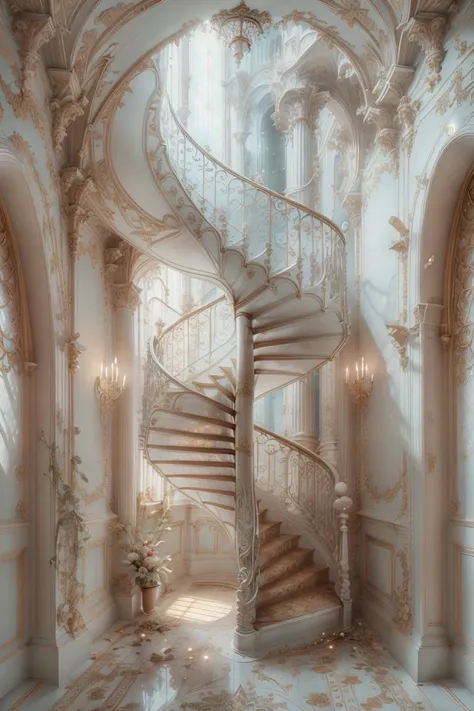 <lora:angelic-wing-style-darquelilly-v1:1> angelicwingstyle, stairs