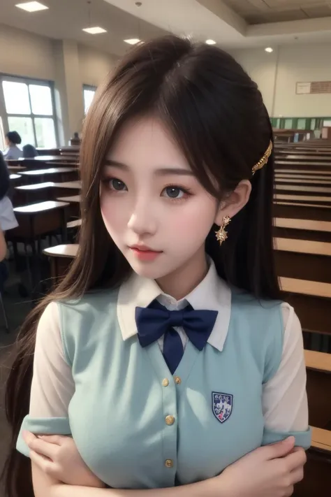 masterpiece, best quality
<lora:Claire Pan:0.7:FACE>1girl,large_breast, ear rings,
looking at the viewer, solo,
cowboy_shot,
(school uniform:1.2),
library, piano,