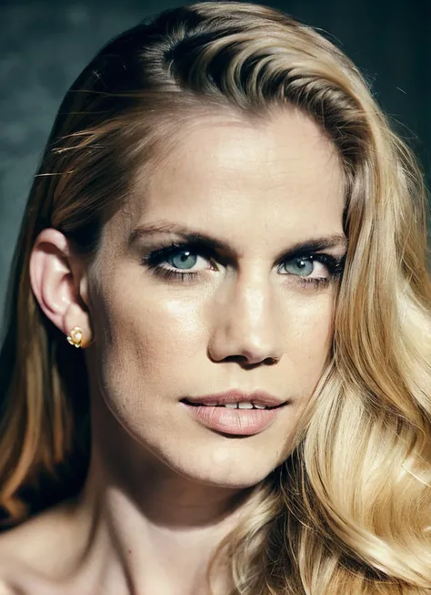 analog style, modelshoot style, portrait of sks woman, epic (photo, studio lighting, hard light, sony a7, 50 mm, matte skin, pores, colors, hyperdetailed, hyperrealistic), <lora:locon_annachlumsky_v1_from_v1_64_32:1.3>