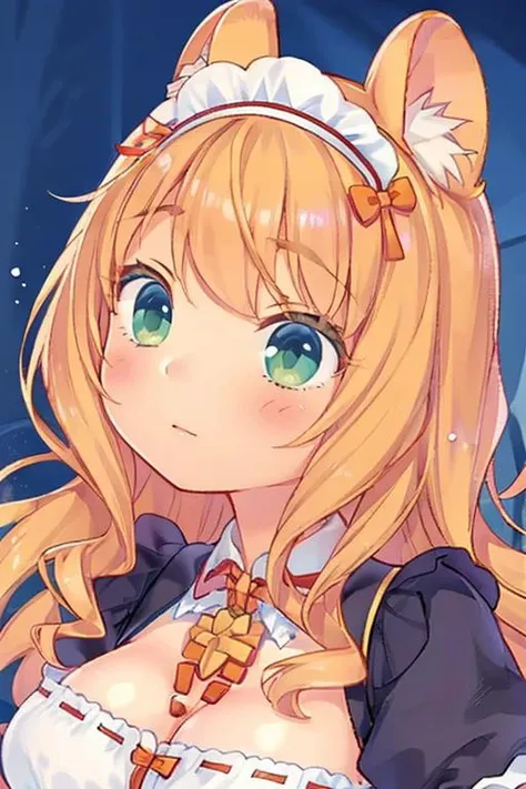 (masterpiece, best quality), 1girl, beautiful face, <lora:super-nekofeng-v7:1> orange_maid, nekofeng