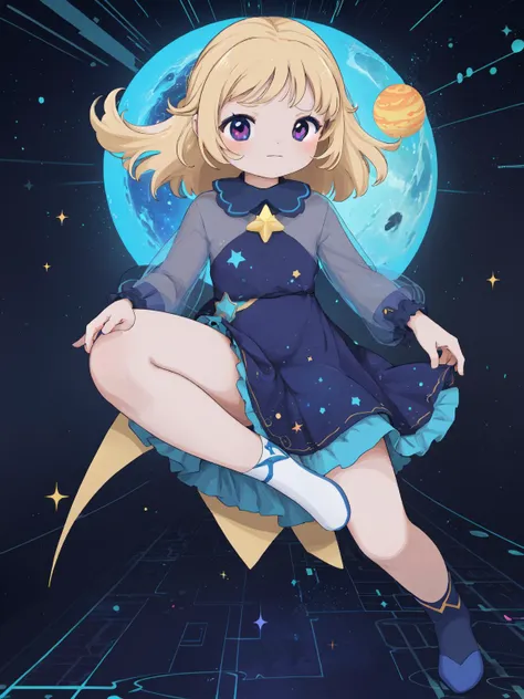 1girl, v-tuber, galaxy, deep space, galactic, stars, planets, inter-dimensional, amazing composition, youtube, action pose , <lora:ZUN_Lycoris-v13-15:1> flat color, flat shading, perfect hands