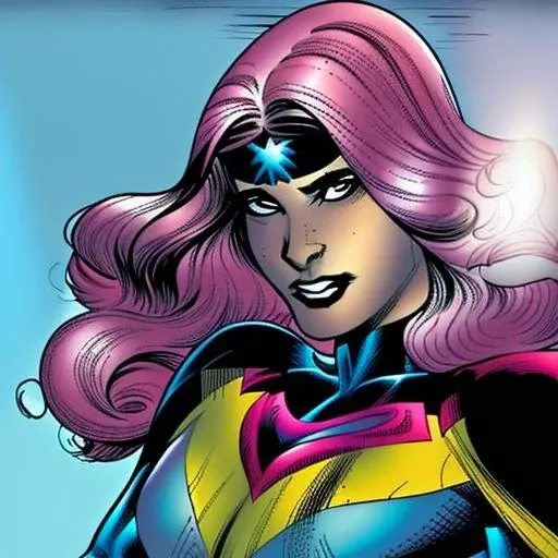 cozmikduzk1, a cartoon girl with pink hair, pointing at camera with her finger and a heart on her chest, extremely detailed, joe madureira, arterm, wlop, cozmikduzk1