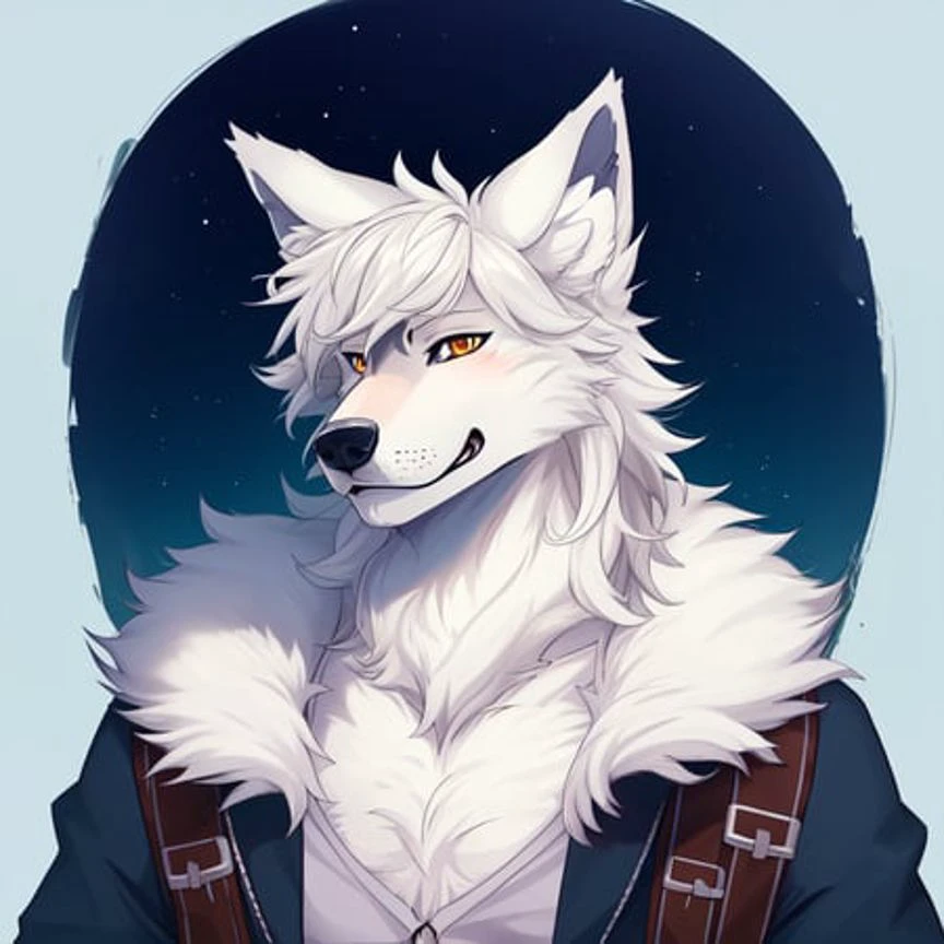 Masterpiece, best quality, Wolf_male, detailed_fluffy_fur, uploaded_to_e621, antro, furry_male, Masterpiece, Best_quality, solo, (Antro), kemono art style, sfw