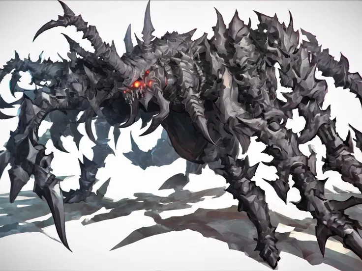 absurdres,(solo),monster,(spider),
gradient_background,
spikes,claws,armor,glowing_eyes,
<lora:K-SUWABE-STYLE:1>,