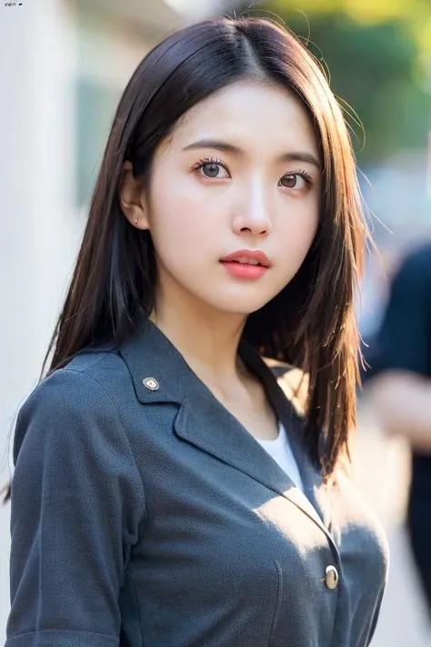 1girl,(at street:1.2), ((office uniform:1.2)),night, RAW photo, (photorealistic:1.37, realistic), highly detailed CG unified 8K wallpapers, looking at viewer, (((straight from front))), (HQ skin:1.8, shiny skin), 8k uhd, dslr, soft lighting, high quality, film grain, Fujifilm XT3, ((upper body:1.6)),