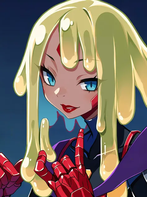score_9, score_8_up, score_7_up, source_anime, solo, 1girl, , , slime hair, Metallic Red lipstick, , finger counting, Faceless Butcher, harada takehito, <lora:harada_takehito_PDXL-000001:1>
