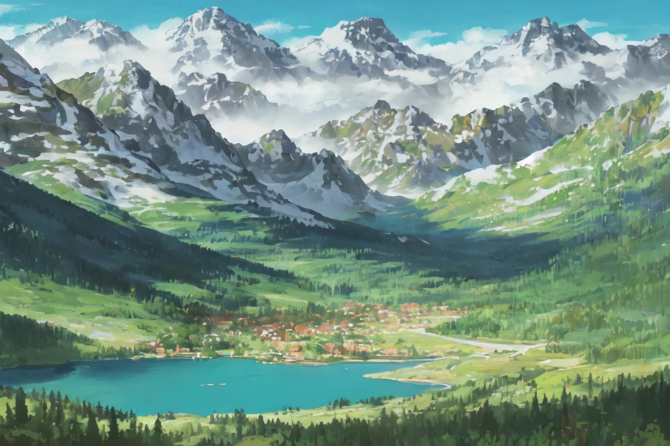 in the style of <lora:howllatentDADAP4:1> , scenery