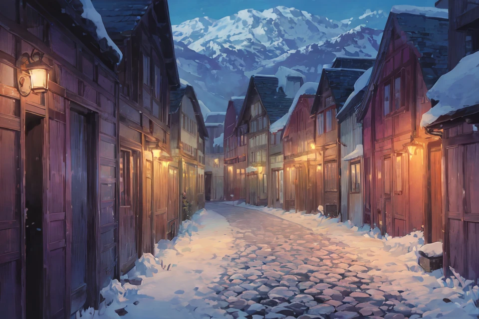 in the style of <lora:howllatentDADAP4:1> , scenery, night, town