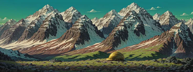 mountain, detailed colors, grass, hard hat, golden crown, detailed, vivid colors, photorealistic painting art by Midjourney and Greg Rutkowski, official art, (ocean:1.2), style-empire:0.5, intricate drawing, High Detail RAW color Photo, in the style of <lora:howlsMovingCastleInterior_v3:1>, (muscular legs:0.25), dramatic lighting
